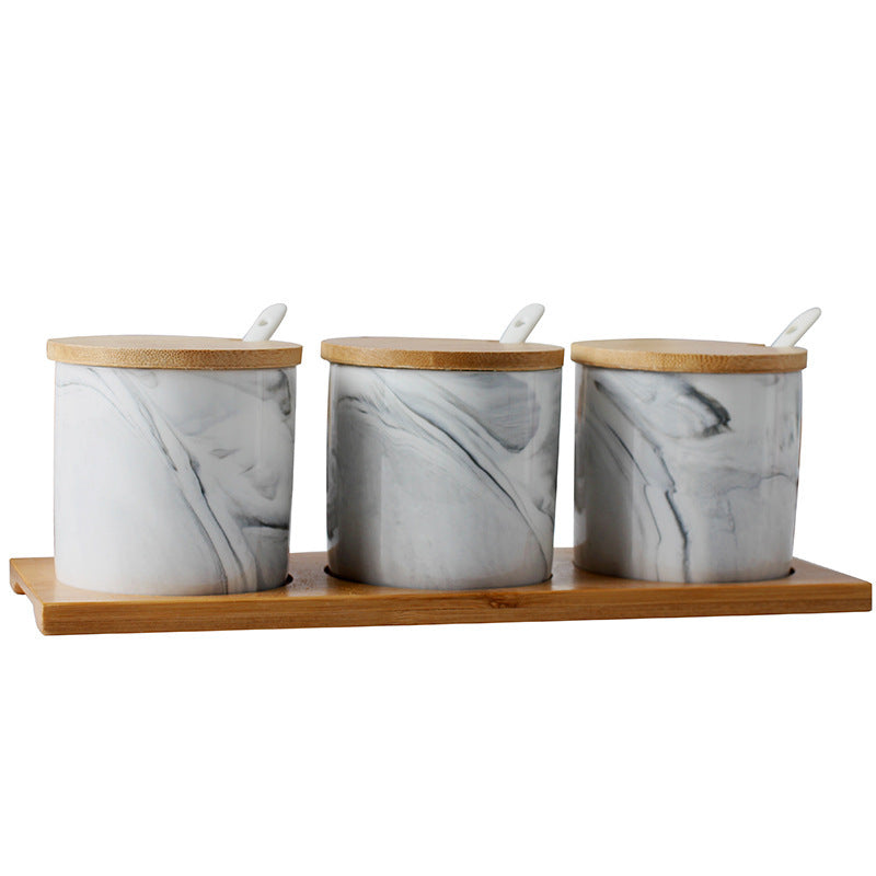 Three-Piece Ceramic Jar With Lid