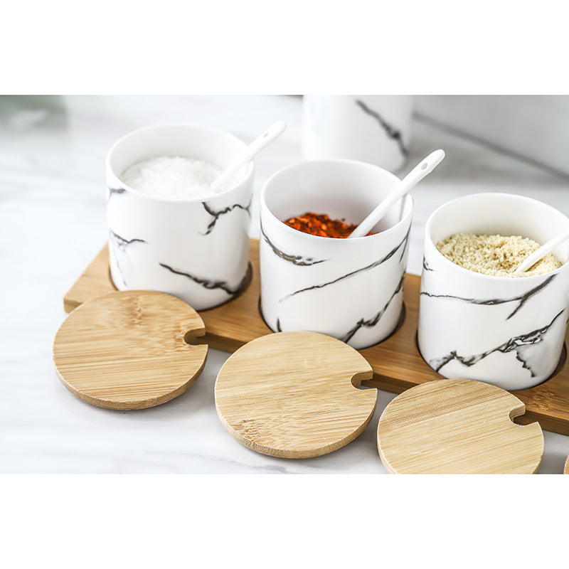 Three-Piece Ceramic Jar With Lid